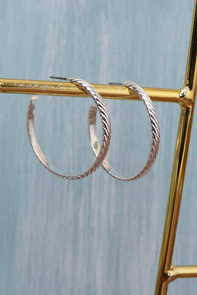 Milan Moment Silvertone Hoop Earrings - Wholesale Accessory Market