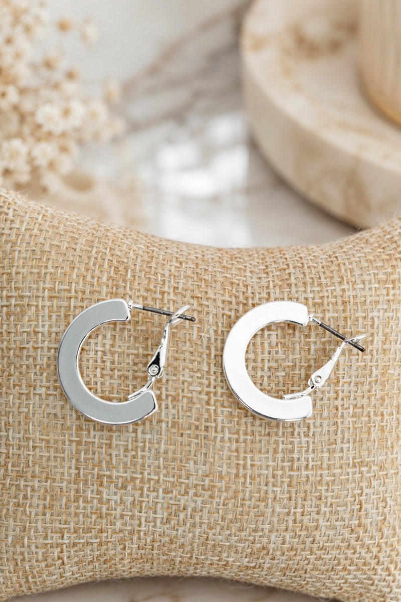 Penthouse Polish Silvertone Hoop Earrings - Wholesale Accessory Market