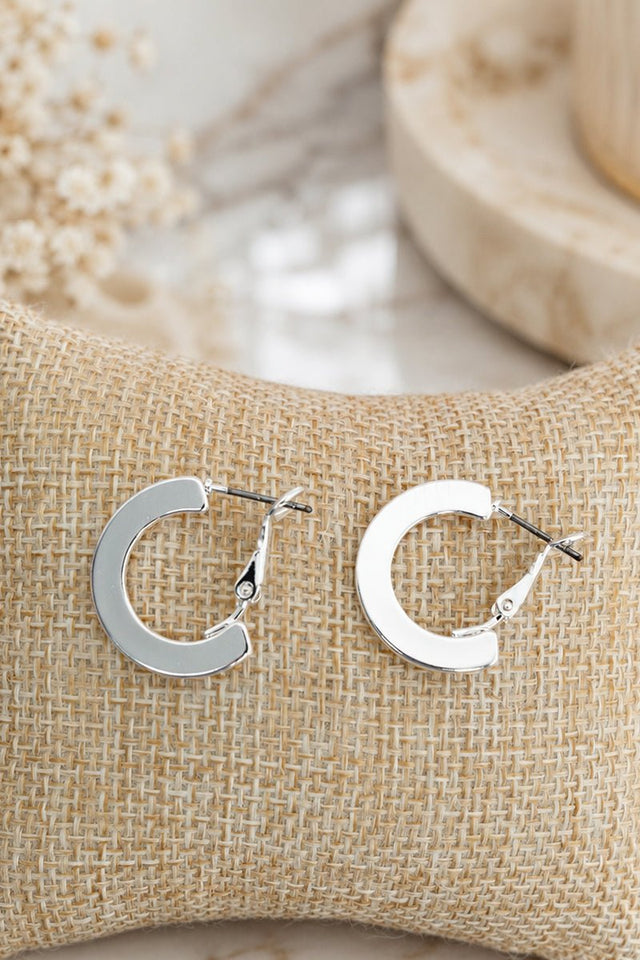 Penthouse Polish Silvertone Hoop Earrings - Wholesale Accessory Market