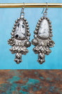 Howlite Desert Grace Silvertone Earrings - Wholesale Accessory Market
