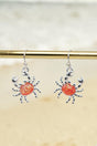 Tidal Treasures Crab Red & Silvertone Earrings - Wholesale Accessory Market