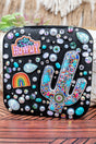 Desert Dazzle Embellished Black Small Travel Jewelry Box - Wholesale Accessory Market