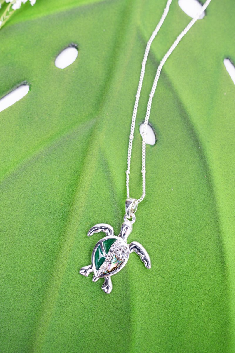 Prism Cove Turtle Silvertone Necklace - Wholesale Accessory Market