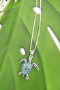 Crystal Avalon Green Turtle Silvertone Necklace - Wholesale Accessory Market