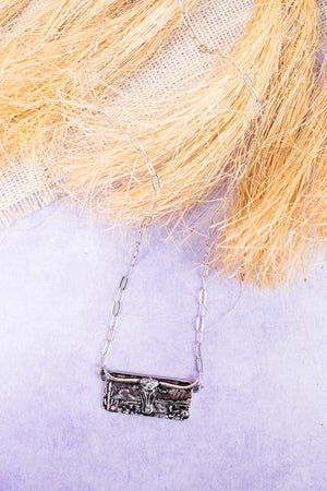 Silvertone Lubbock Longhorn Necklace - Wholesale Accessory Market