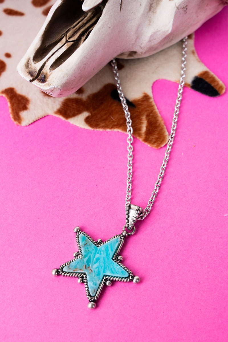 Turquoise Somers Point Silvertone Necklace - Wholesale Accessory Market