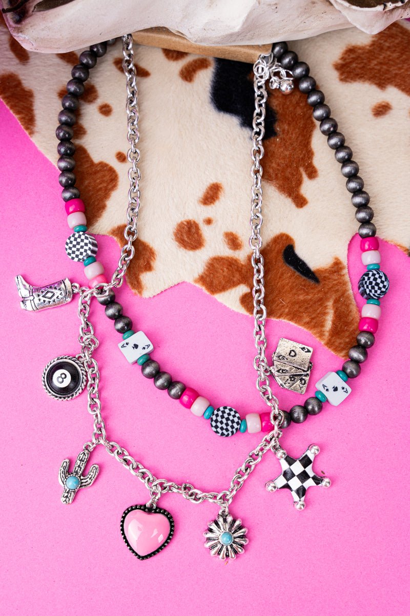 Willowridge Silvertone Charm Layered Necklace - Wholesale Accessory Market