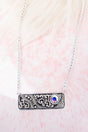 Iridescent Rhinestone Scroll Vienna Silvertone Necklace - Wholesale Accessory Market