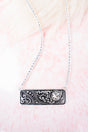 Clear Rhinestone Scroll Vienna Silvertone Necklace - Wholesale Accessory Market