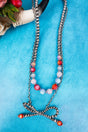 Multi - Color Cowgirl Glam Layered Silver Pearl Necklace - Wholesale Accessory Market