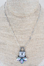 Iridescent Lock & Lasso Silvertone Necklace - Wholesale Accessory Market