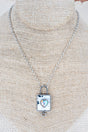 White Locked In Love Crystal & Silvertone Necklace - Wholesale Accessory Market