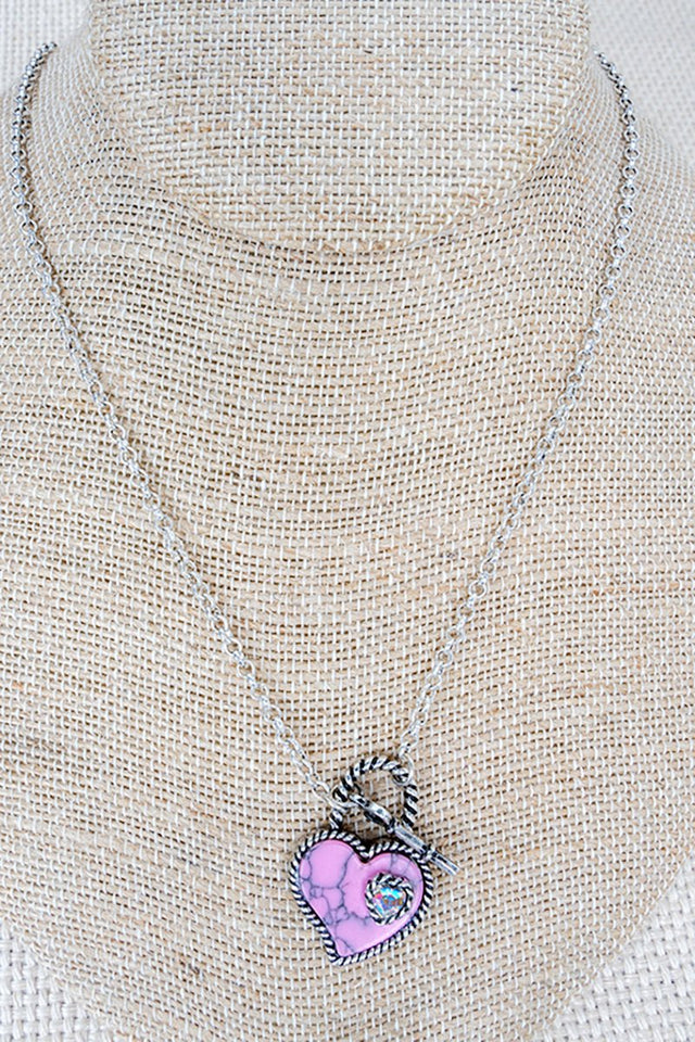 Pink Love Unlocked Crystal & Silvertone Necklace - Wholesale Accessory Market
