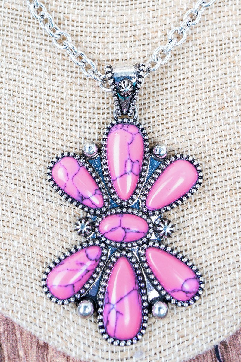 Pink Havenrock Hills Silvertone Necklace - Wholesale Accessory Market