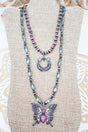 Pink Frontier Flutter Silver Pearl Layered Necklace - Wholesale Accessory Market