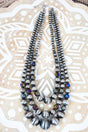 Midnight Mirage Iridescent & Silver Pearl Layered Necklace - Wholesale Accessory Market