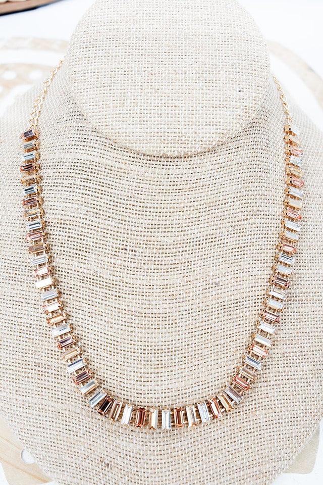 Elle Ivory Baguette Goldtone Necklace - Wholesale Accessory Market