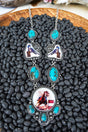 Barrel Racer Spirit Turquoise & Silvertone Necklace - Wholesale Accessory Market