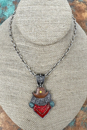 Old West Howdy Silvertone Necklace - Wholesale Accessory Market