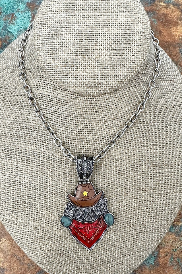 Old West Howdy Silvertone Necklace - Wholesale Accessory Market