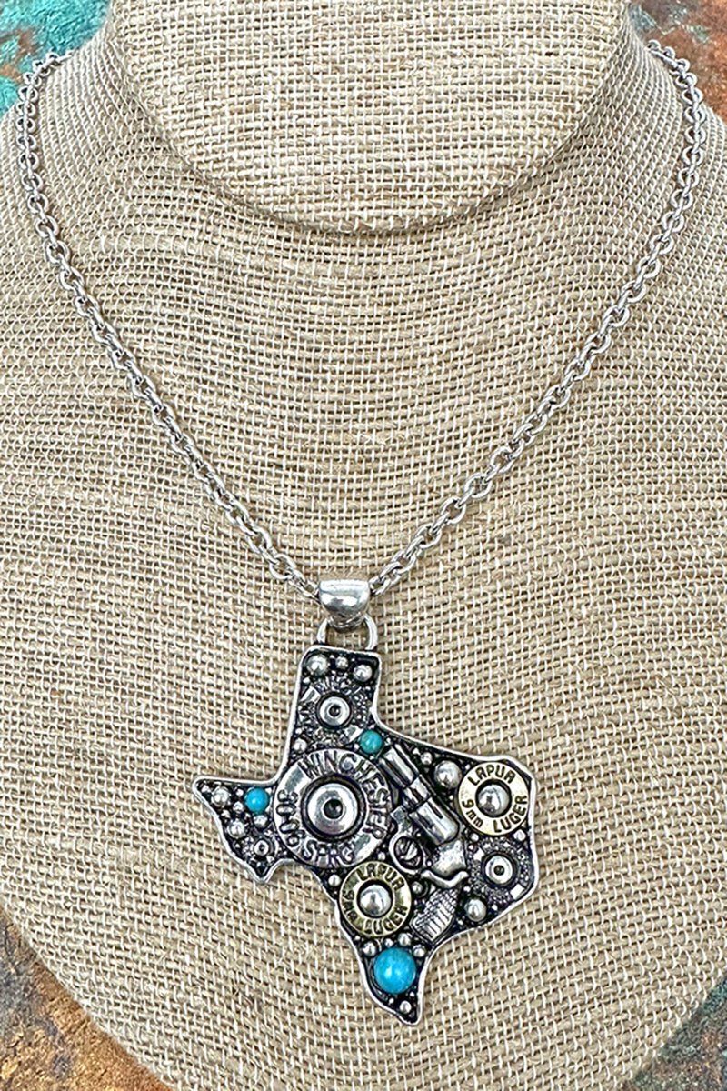 Texas Outlaw Legend Turquoise & Two - Tone Necklace - Wholesale Accessory Market