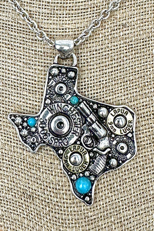 Texas Outlaw Legend Turquoise & Two - Tone Necklace - Wholesale Accessory Market