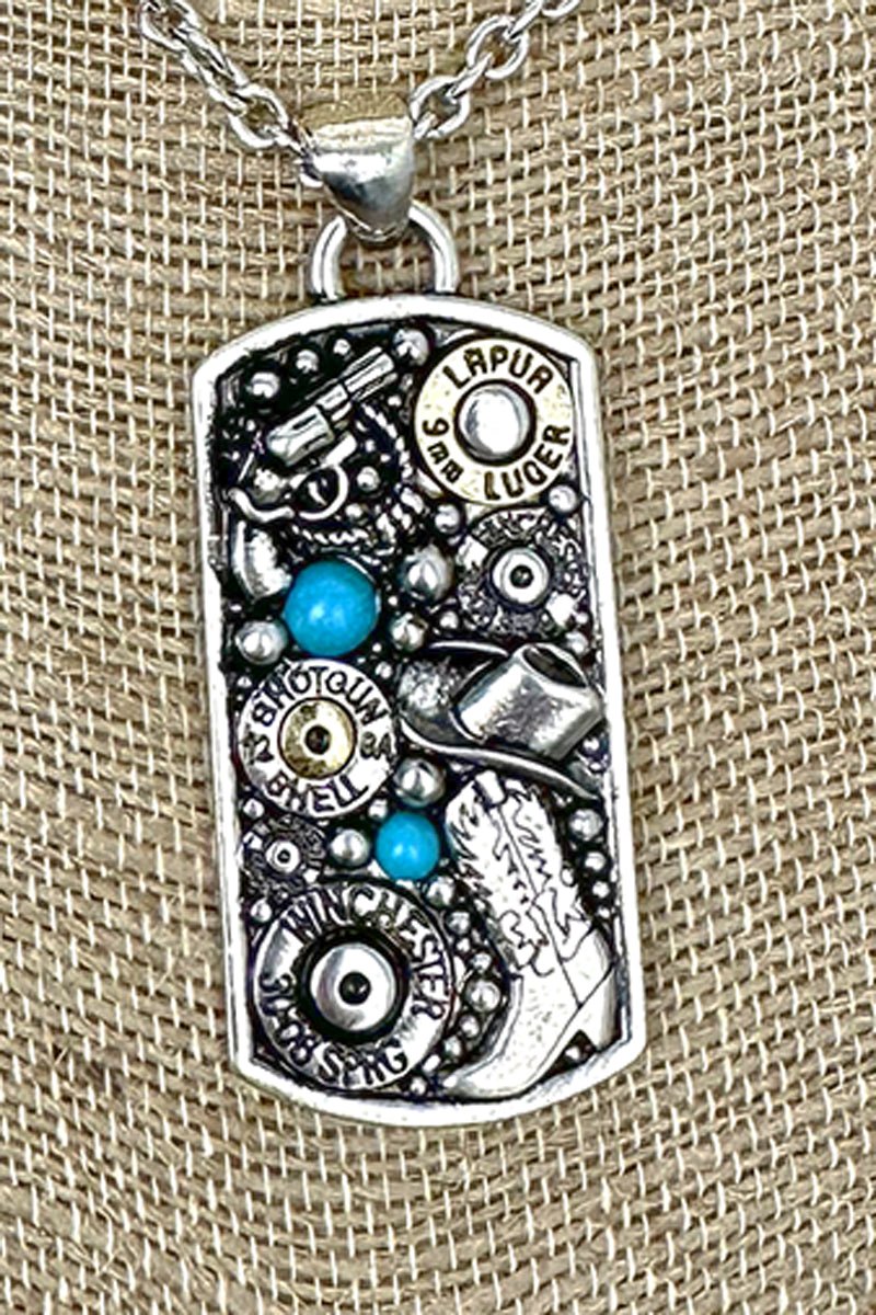 Outlaw Legend Turquoise & Two - Tone Necklace - Wholesale Accessory Market