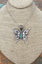 Turquoise Desert Flutter Silvertone Necklace - Wholesale Accessory Market
