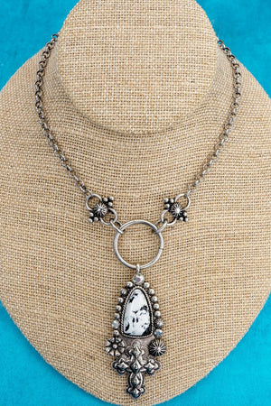 Howlite Desert Grace Silvertone Necklace - Wholesale Accessory Market