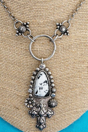 Howlite Desert Grace Silvertone Necklace - Wholesale Accessory Market