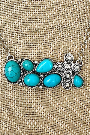 Turquoise Outlaw Grace Silvertone Necklace - Wholesale Accessory Market