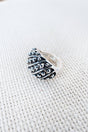 Silvertone Studded Rodeo Rebel Stretch Ring - Wholesale Accessory Market