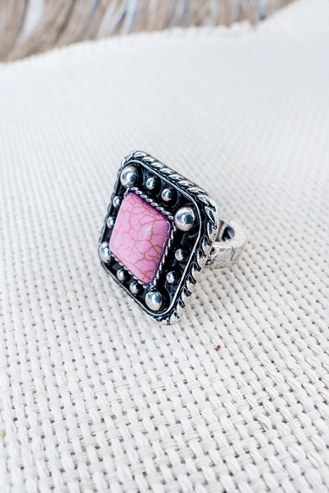 Pink Durango Dreams Silvertone Stretch Ring - Wholesale Accessory Market
