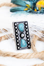 Romona Turquoise Silvertone Bar Ring - Wholesale Accessory Market