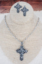 Las Cruces Silvertone Necklace and Earring Set - Wholesale Accessory Market