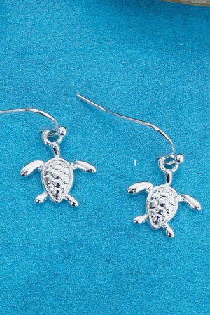 Waikiki Turtles & Shells Silvertone Charm Necklace and Earring Set - Wholesale Accessory Market