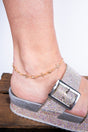Goldtone Cross Your Heart Anklet - Wholesale Accessory Market