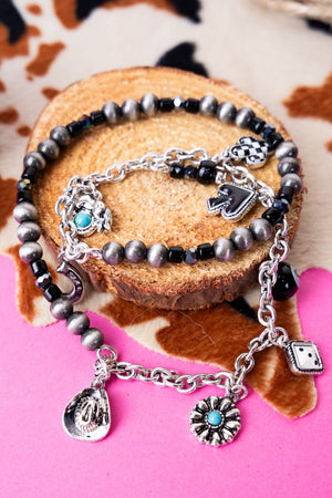 Torntrails Silvertone Charm Choker/Bracelet - Wholesale Accessory Market