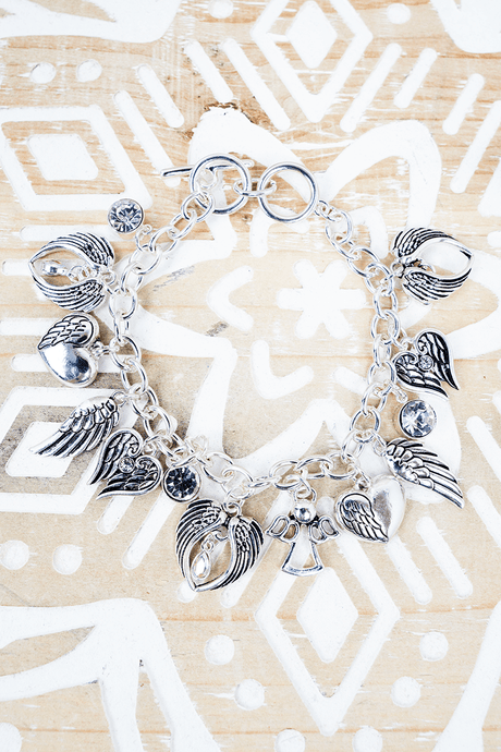 Angels Among Us Silvertone Charm Toggle Bracelet - Wholesale Accessory Market