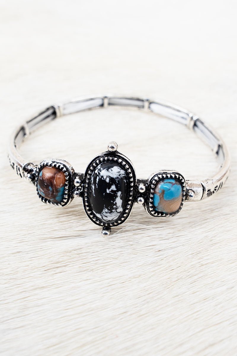 High Plains Silvertone Stretch Bracelet - Wholesale Accessory Market