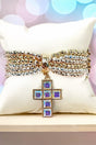 Iridescent Light Of Heaven Tri - Tone Stretch Bracelet - Wholesale Accessory Market