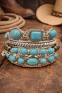 Noble Ranch Turquoise & Silvertone Bracelet Set - Wholesale Accessory Market