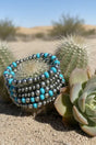 Marianna Turquoise & Silver Pearl Bracelet Set - Wholesale Accessory Market