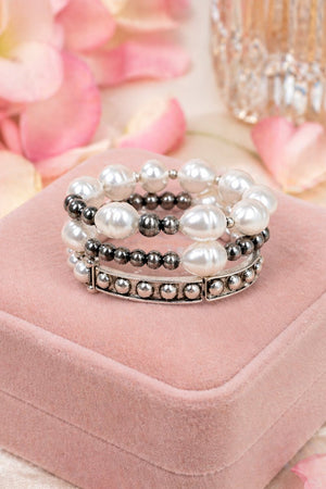 Uptown Glow Silvertone Bracelet Set - Wholesale Accessory Market