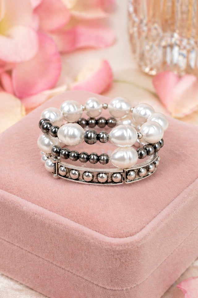 Uptown Glow Silvertone Bracelet Set - Wholesale Accessory Market
