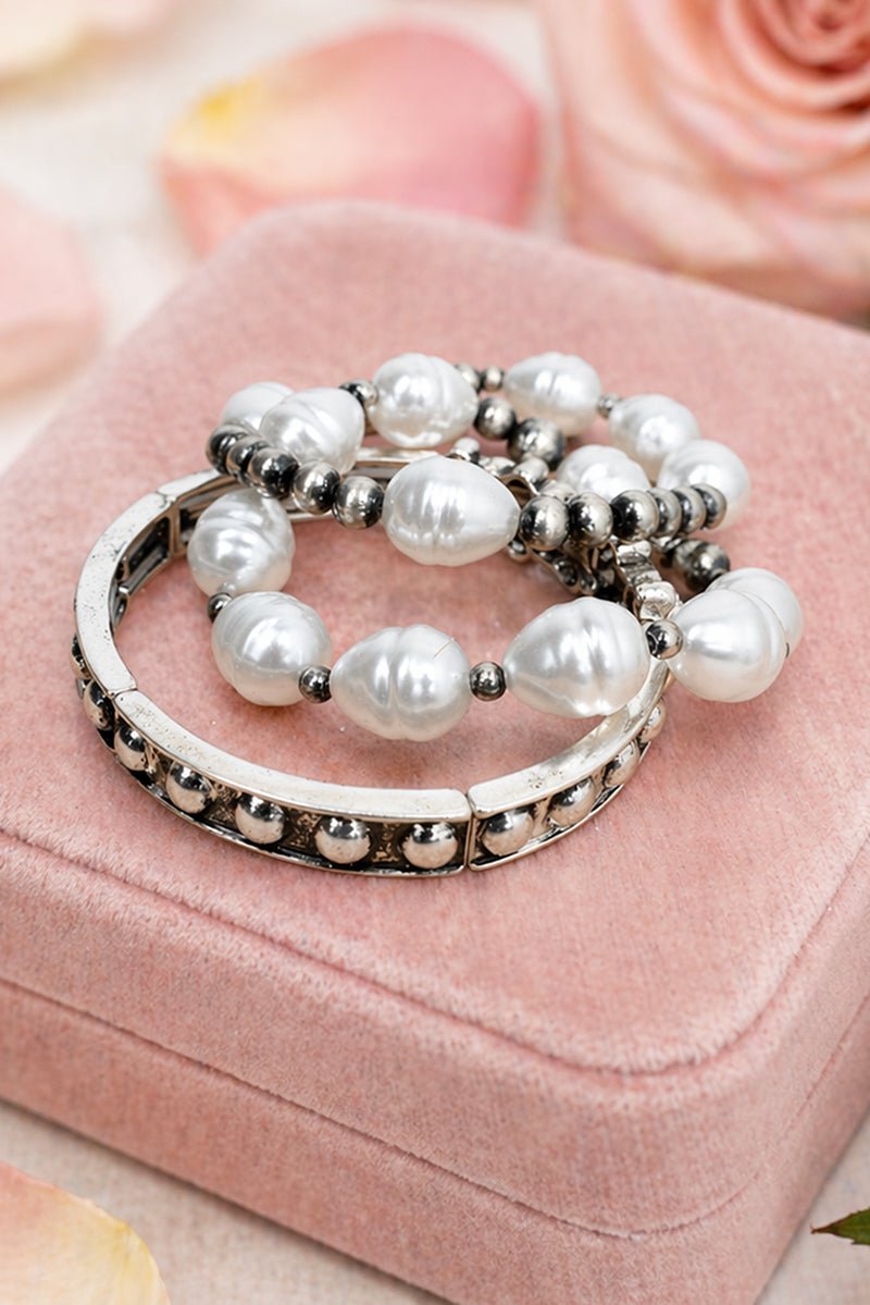 Uptown Glow Silvertone Bracelet Set - Wholesale Accessory Market