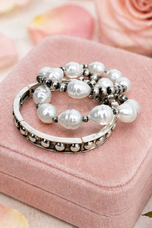 Uptown Glow Silvertone Bracelet Set - Wholesale Accessory Market