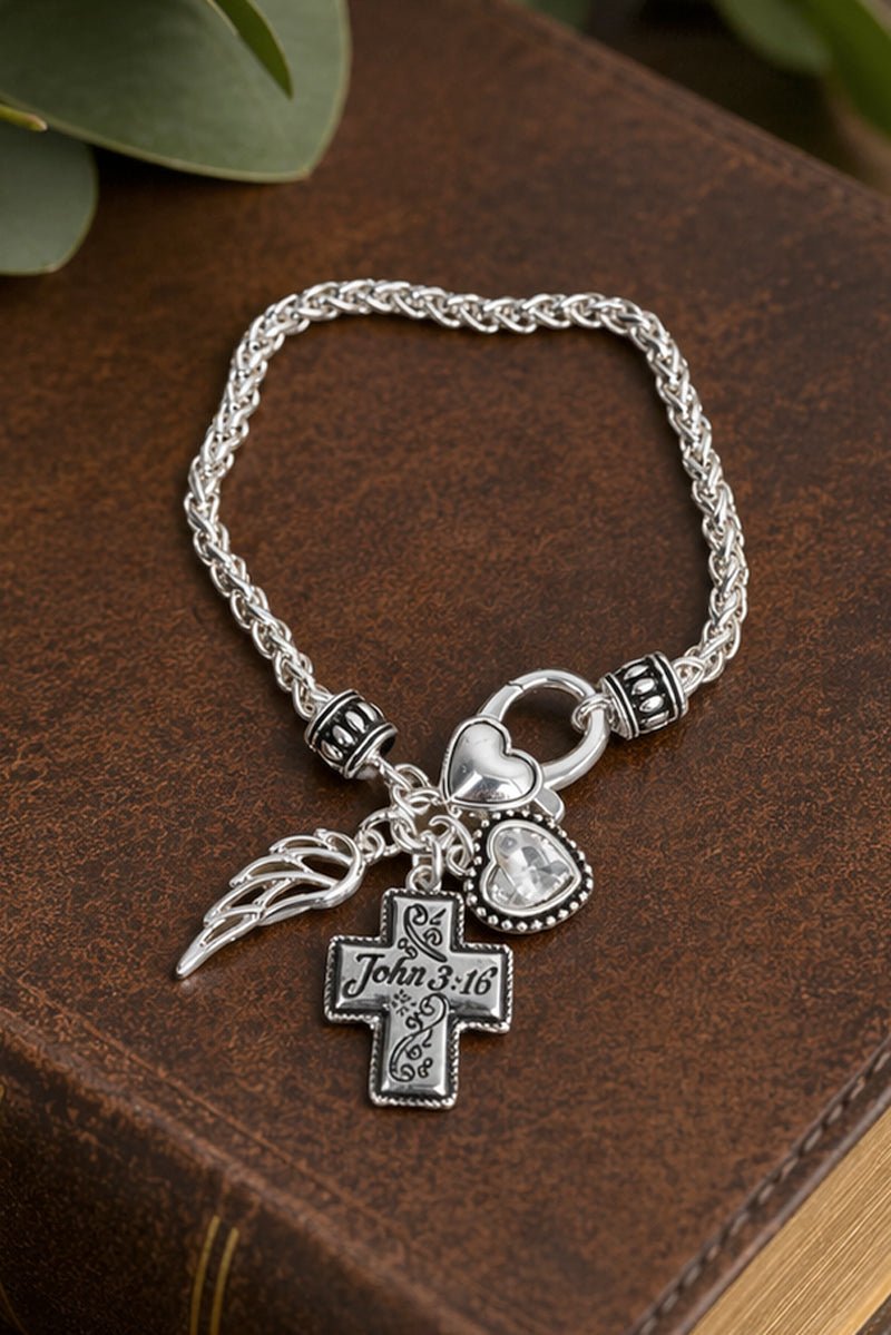 God's Love Silvertone Charm Bracelet - Wholesale Accessory Market