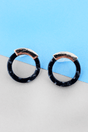 SALE! Black Marbled and Goldtone Circle Earrings - Wholesale Accessory Market