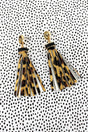 SALE! Gold Glitter Disk Leopard Tassel Earrings - Wholesale Accessory Market